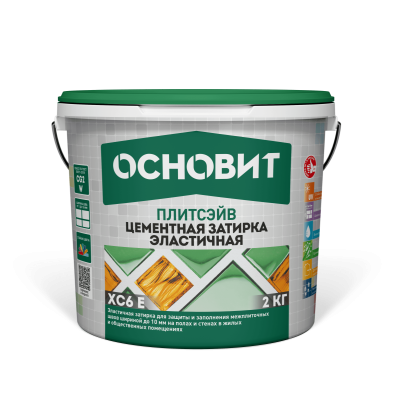 Затирка эластичная ОСНОВИТ ПЛИТСЭЙВ ХС6 E светло-серый 021 20кг