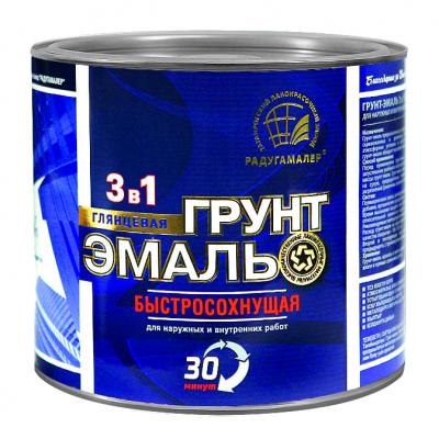 Грунт-Эмаль 3в1 по ржав.РадугаМалер корич. (1,9кг)