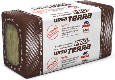 Минвата URSA Терра PRO 34PN  плита (5-1000-610-100мм) 0,305м3 5плит