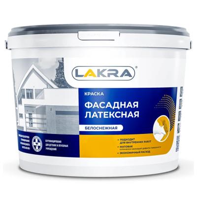 Краска Лакра в/д ФАСАДНАЯ латексная матовая, белая 14кг