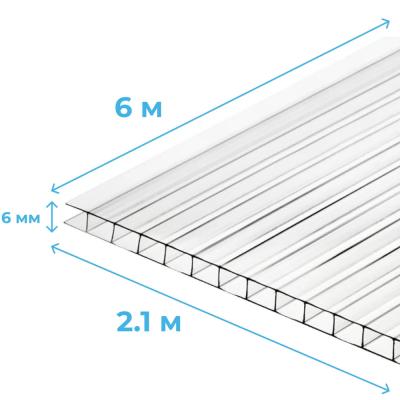 Сотовый поликарбонат Sellex inside  6мм 6000*2100мм (плотность0,82) прозрачный