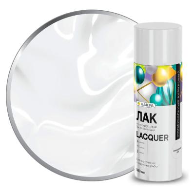 Лак аэрозольный универсальный ЛАКРА Lacquer 520мл быстросохнущий глянцевый б/ц 190