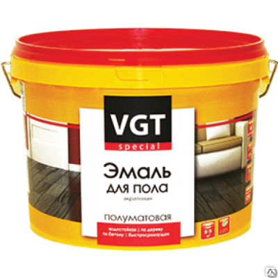 Эмаль VGT для бетонных полов акрил Профи желто-коричневая 2,5кг ВД-АК 1179