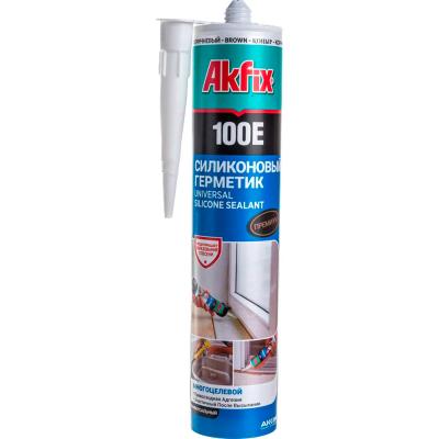 Akfix 100E Универсальный силикон 280мл, коричневый