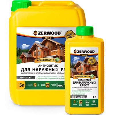 ЗEРВУД  ANR-9 Антисептик д/наруж. работ, конц. 1:9, 1л