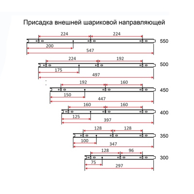 Направляющие шариковые 35*450 цинк
