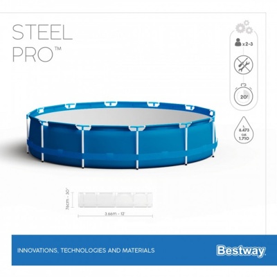 Бассейн каркасный 366*76см объем (6473л) 56706 BESTWAY (ЧО)