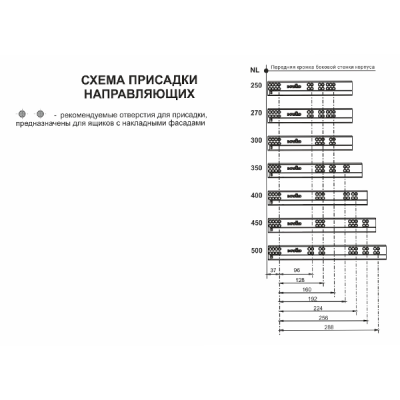 DB7776Zn/450 Направляющие скрытого монтажа надвижной монтаж PUSH BOYARD