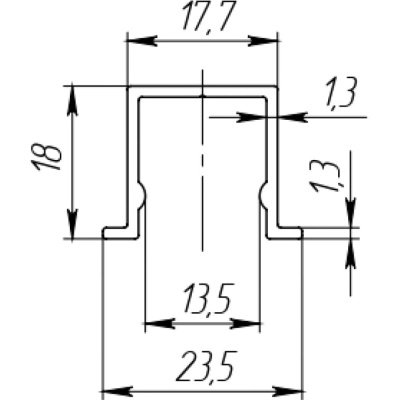 Нижняя направляющая Comfort R60/80/1500 bottom track (1,5м)