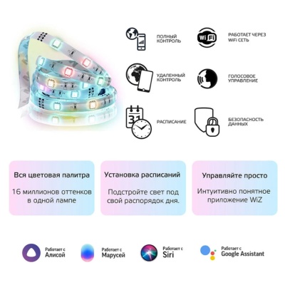 Светодиод.лента умная LED 12Вт 3000-6000К 3м Smart  Home Gauss