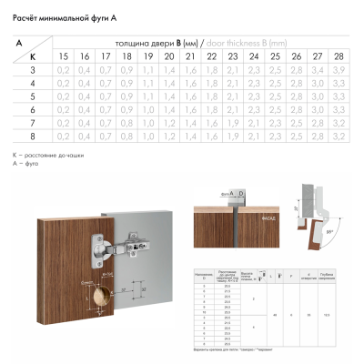Н319В02 Петля для толстых фасадов с амортизатором BOYARD без МП (5912)